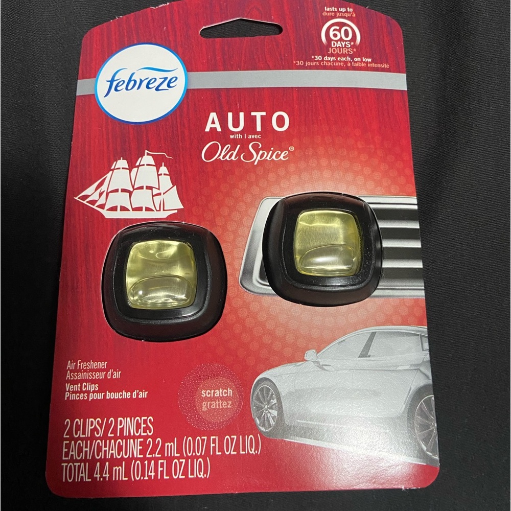 Febreze Car Air Freshener Old Spice Vent Clip 2 pack